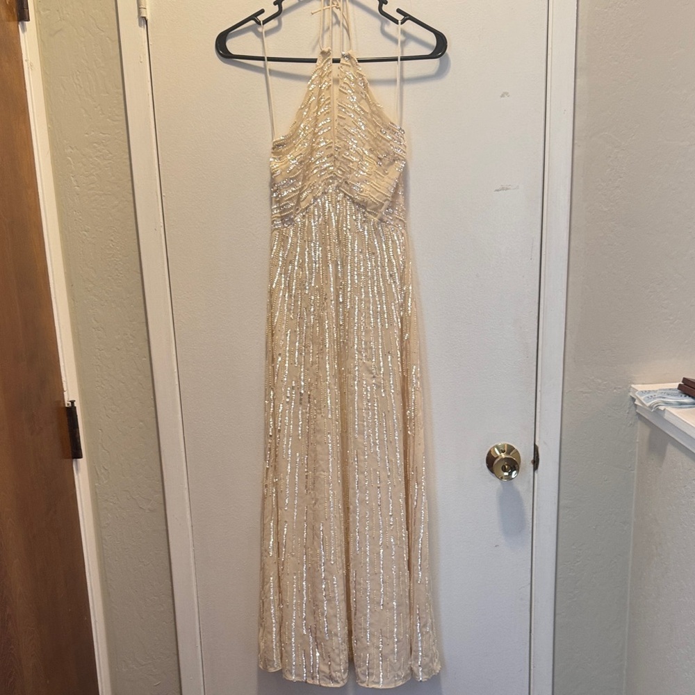 NWT Maya Elegant Cream Halter Dress